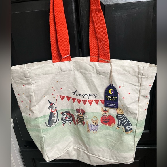 Halloween Large Reusable Canvas Tote Bag, NWT 16 x 16 - Picture 3 of 5